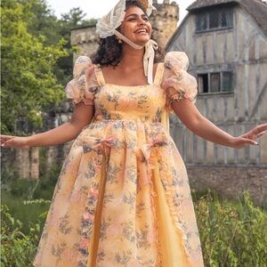 Fairy Tong London’s Size XXL Rose Waltz Dress in Sunshine Yellow